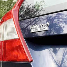 Load image into Gallery viewer, 2 PCS Car Metal Modification Standard White Trash Edition Car Label Stickers, WHITE TRASH