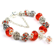 Load image into Gallery viewer, Ladies Crown Colorful Crystal Beaded Bracelet Handmade Glass Bead Bracelet, Length: 18cm, Length: 19cm, Length: 20cm, Length: 21cm