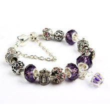 Load image into Gallery viewer, Ladies Crown Colorful Crystal Beaded Bracelet Handmade Glass Bead Bracelet, Length: 18cm, Length: 19cm, Length: 20cm, Length: 21cm