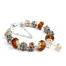 Load image into Gallery viewer, Ladies Crown Colorful Crystal Beaded Bracelet Handmade Glass Bead Bracelet, Length: 18cm, Length: 19cm, Length: 20cm, Length: 21cm