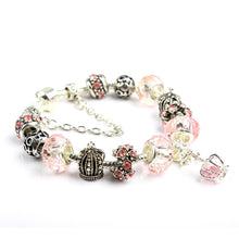 Load image into Gallery viewer, Ladies Crown Colorful Crystal Beaded Bracelet Handmade Glass Bead Bracelet, Length: 18cm, Length: 19cm, Length: 20cm, Length: 21cm
