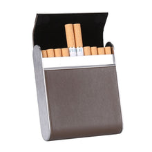 Load image into Gallery viewer, Men Metal Fiber Leather Magnetic Buckle Cigarette Case, Black, Coffee, Brown/Apricot, Red, Gray