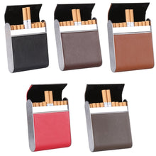 Load image into Gallery viewer, Men Metal Fiber Leather Magnetic Buckle Cigarette Case, Black, Coffee, Brown/Apricot, Red, Gray