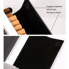 Load image into Gallery viewer, Men Metal Fiber Leather Magnetic Buckle Cigarette Case, Black, Coffee, Brown/Apricot, Red, Gray