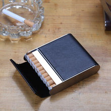 Load image into Gallery viewer, Men Metal Fiber Leather Magnetic Buckle Cigarette Case, Black, Coffee, Brown/Apricot, Red, Gray
