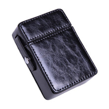 Load image into Gallery viewer, Men PU Leathe Retro Lighter Cigarette Box, Black, Green, Blue, Apricot, Brown