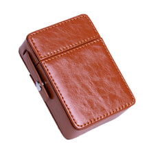 Load image into Gallery viewer, Men PU Leathe Retro Lighter Cigarette Box, Black, Green, Blue, Apricot, Brown