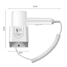 Load image into Gallery viewer, Hotel Hair Dryer Wall Mount High Power Hair Dryer Household Hair Cylinder Dryer, CN Plug, White, Black, Hotel Hairdryer White