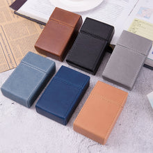 Load image into Gallery viewer, PU Leather Business Portable Cigarette Case, Black, Navy Blue, Light Blue, Gray, Brown /Apricot, Brown