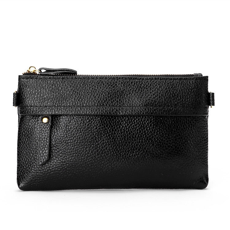 Ladies One-Shoulder Diagonal Mobile Phone Coin Purse, Lake Blue, Khaki, Jujube Red, Orange, Brown, Red, Navy Blue, Black, Ink