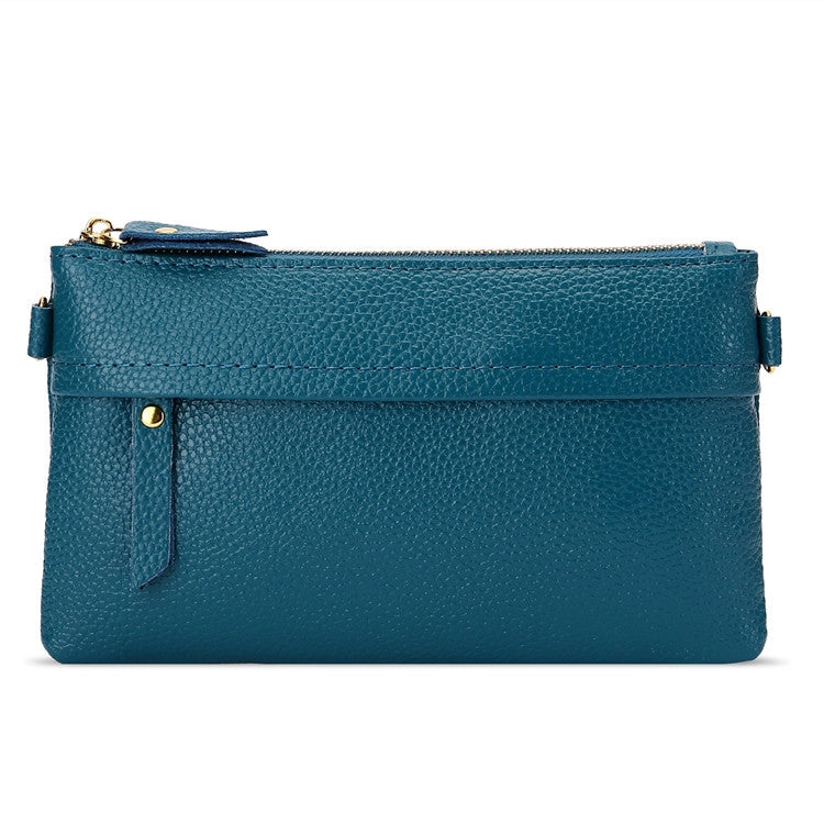 Ladies One-Shoulder Diagonal Mobile Phone Coin Purse, Lake Blue, Khaki, Jujube Red, Orange, Brown, Red, Navy Blue, Black, Ink