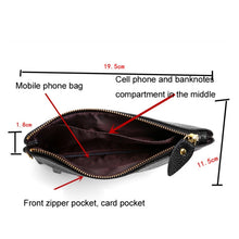 Load image into Gallery viewer, Ladies One-Shoulder Diagonal Mobile Phone Coin Purse, Lake Blue, Khaki, Jujube Red, Orange, Brown, Red, Navy Blue, Black, Ink