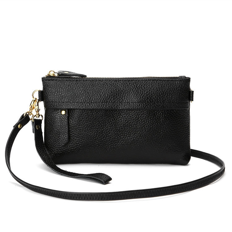 Ladies One-Shoulder Diagonal Mobile Phone Coin Purse, Lake Blue, Khaki, Jujube Red, Orange, Brown, Red, Navy Blue, Black, Ink