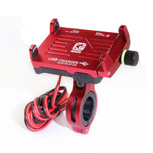 Load image into Gallery viewer, Kewig M6 Aluminum Alloy Motorcycle Mobile Phone Bracket Rechargeable With Switch Waterproof Stable Navigation Bracket, M6(Black), M6(Blue), M6(Silver), M6(Red)