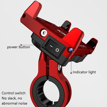 Load image into Gallery viewer, Kewig M6 Aluminum Alloy Motorcycle Mobile Phone Bracket Rechargeable With Switch Waterproof Stable Navigation Bracket, M6(Black), M6(Blue), M6(Silver), M6(Red)