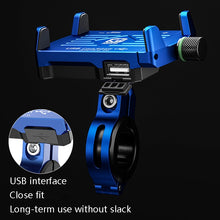 Load image into Gallery viewer, Kewig M6 Aluminum Alloy Motorcycle Mobile Phone Bracket Rechargeable With Switch Waterproof Stable Navigation Bracket, M6(Black), M6(Blue), M6(Silver), M6(Red)