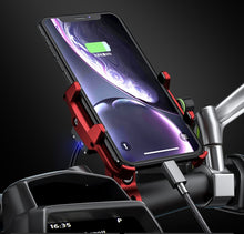 Load image into Gallery viewer, Kewig M6-S 12V Motorcycle Waterproof Aluminum Alloy Mobile Phone Bracket With QC3.0 Fast Charging, M6-S(Black), M6-S(Blue), M6-S(Red), M6-S(Silver)