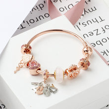 Load image into Gallery viewer, MGZ03 Rose Gold Love Heart Lock Decorative Bracelet, Length:, 18cm, 19cm, 20cm