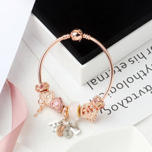 Load image into Gallery viewer, MGZ03 Rose Gold Love Heart Lock Decorative Bracelet, Length:, 18cm, 19cm, 20cm