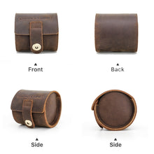 Load image into Gallery viewer, Contacts Family CF1125 Single Watch Position Crazy Horse Leather Watch Box Round Watch Storage Box, CF1125