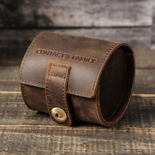 Load image into Gallery viewer, Contacts Family CF1125 Single Watch Position Crazy Horse Leather Watch Box Round Watch Storage Box, CF1125