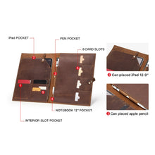 Load image into Gallery viewer, CONTACTS FAMILY CF2002 Retro Crazy Horse Texture Multifunctional Protective Cover  Leather Case for iPad Pro 12.9 2020 / 2021 / 2018