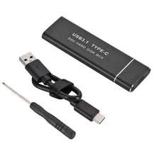 Load image into Gallery viewer, F018C M.2 NGFF To USB3.1 SSD Solid Aluminum Type-C Mobile Hard Drive Enclosure, Black, Silver
