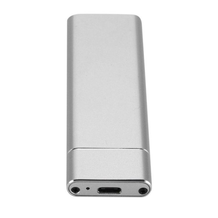 F018C M.2 NGFF To USB3.1 SSD Solid Aluminum Type-C Mobile Hard Drive Enclosure, Black, Silver