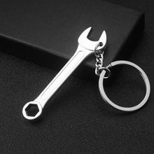 Load image into Gallery viewer, 10 PCS Tool Metal Keychain Car Key Ring Pendant, H-540 Activity Wrench, H-389 Hex Wrench, H-391 Glossy Ax, H-388 Thread Ax, H-395 Double Head Wrench, H-405 Double Row Saw, H-402 Hand Saw, H-541 Crooked Nose Pliers, H-399 Pliers, X-396 Vise, H-556 Shove...