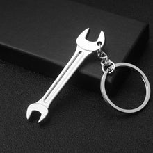 Load image into Gallery viewer, 10 PCS Tool Metal Keychain Car Key Ring Pendant, H-540 Activity Wrench, H-389 Hex Wrench, H-391 Glossy Ax, H-388 Thread Ax, H-395 Double Head Wrench, H-405 Double Row Saw, H-402 Hand Saw, H-541 Crooked Nose Pliers, H-399 Pliers, X-396 Vise, H-556 Shove...