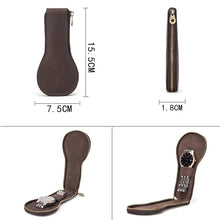 Load image into Gallery viewer, Contacts Family CF1112 Single Watch Position Retro Crazy Horse Leather Watch Storage Box Watch Zipper Case, CF1112