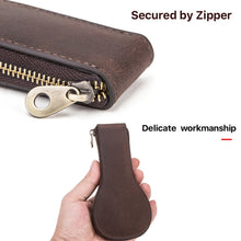 Load image into Gallery viewer, Contacts Family CF1112 Single Watch Position Retro Crazy Horse Leather Watch Storage Box Watch Zipper Case, CF1112