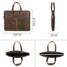 Load image into Gallery viewer, CONTACTS FAMILY  CF3010 Crazy Horse Leather Multifunctional Laptop Handbag For Macbook Pro 16 Inch, For Macbook Pro 16 Inch