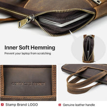 Load image into Gallery viewer, CONTACTS FAMILY  CF3010 Crazy Horse Leather Multifunctional Laptop Handbag For Macbook Pro 16 Inch, For Macbook Pro 16 Inch