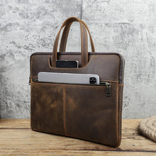 Load image into Gallery viewer, CONTACTS FAMILY  CF3010 Crazy Horse Leather Multifunctional Laptop Handbag For Macbook Pro 16 Inch, For Macbook Pro 16 Inch
