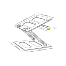 Load image into Gallery viewer, Oatsbasf Z08 Metal Notebook Support Adjustable Desktop Increase Notebook Stand, Silver, Gray