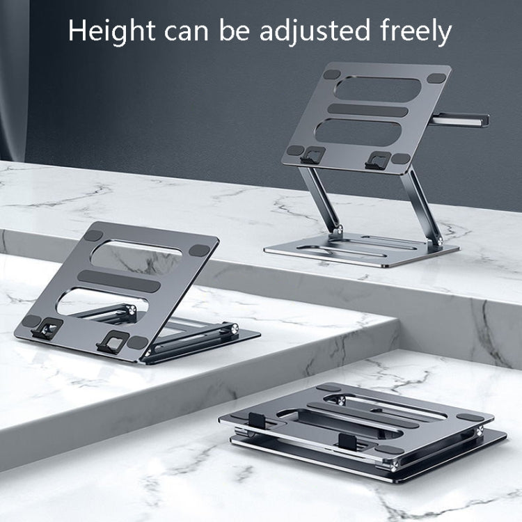 Oatsbasf Z08 Metal Notebook Support Adjustable Desktop Increase Notebook Stand, Silver, Gray