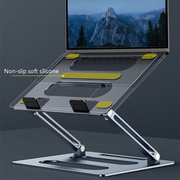 Oatsbasf Z08 Metal Notebook Support Adjustable Desktop Increase Notebook Stand, Silver, Gray