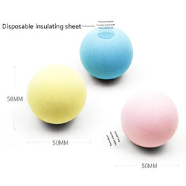 3pcs Funny Cat Toy Ball Simulation Animal Vocal Ball, EVA Material