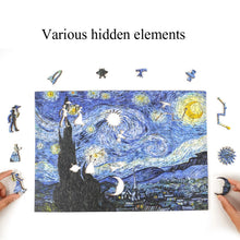 Load image into Gallery viewer, Irregular Wooden Puzzle Adult High Difficulty Creative Gift, The Starry Night