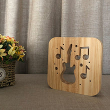 Load image into Gallery viewer, FS-T1877W 2.5W Guitar Shape Solid Wood Table Lamp LED Night Light, Guitar