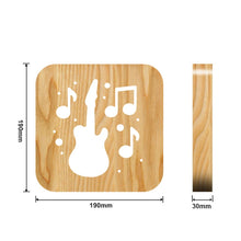 Load image into Gallery viewer, FS-T1877W 2.5W Guitar Shape Solid Wood Table Lamp LED Night Light, Guitar