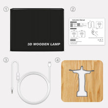 Load image into Gallery viewer, FS-T1971W 2.5W Jesus Pastor Table Lamp USB Solid Wood Hollow Night Light, Jesus Pastor