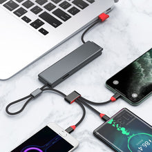 Load image into Gallery viewer, Oatsbasf 03083 Portable Multi-Function Micro USB + USB-C / Type-C + 8 Pin 3 in 1 Charging Cable, White, Gray, Orange, Green