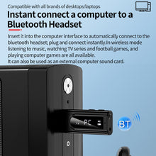 Load image into Gallery viewer, USB Car Bluetooth 5.0 Adapter Receiver FM + AUX Audio Dual Output Stereo Transmitter