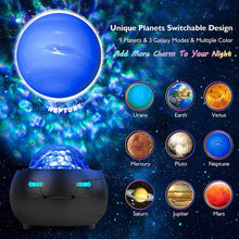 Load image into Gallery viewer, DQ-M3 LED Rotating Starry Sky Light Bluetooth Music Planets Ocean Projector Support TF Card,Style:, USB + Bluetooth, Battery + Bluetooth