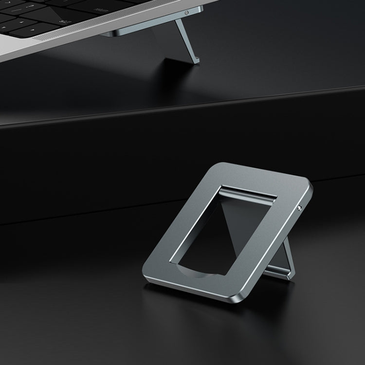 Oatsbasf 03321 Notebook Computer Invisible Height Increase Bracket Desktop Folding Storage Radiator, Gray, Silver