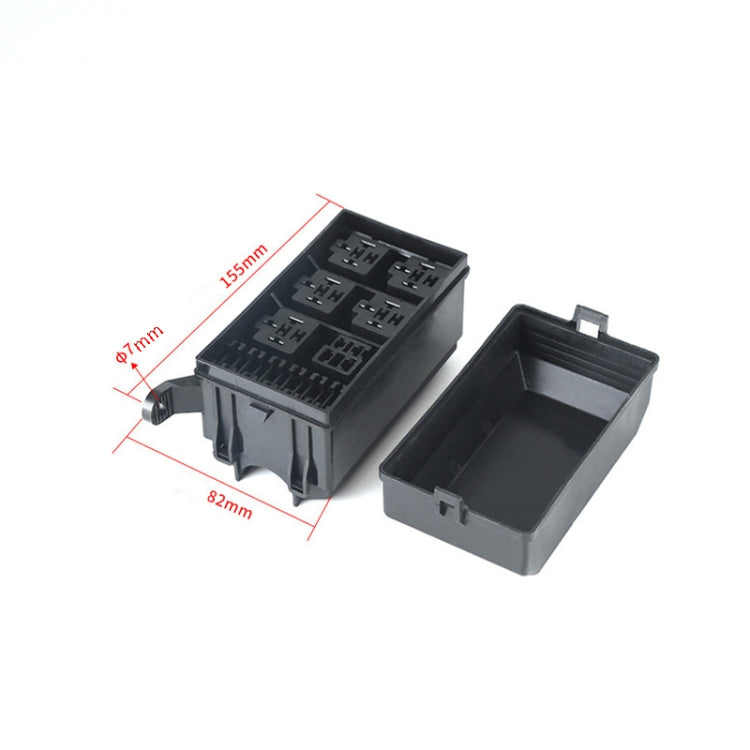 Car Modified 6-Way Insurance Box Total Control Plastic Shell Junction Box, 6-Way Insurance Box