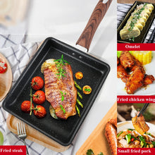 Load image into Gallery viewer, JBY-6658 Small Frying Pan Tamagoyaki Pan Maifanshi Non-Stick Frying Pan Square Omelette Pan,Size:, Small (Imitation Wood Grain Handle), Large(Imitation Wood Grain Handle), Small (Bakelite Handle)