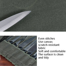 Load image into Gallery viewer, Oil Wax Canvas Roll Chef Knife Storage Bag, Knife Storage Bag